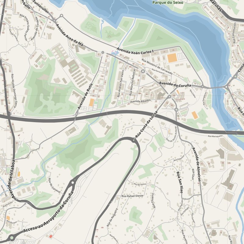 Cambre street map with house numbers — printable address map PDF, Spain
