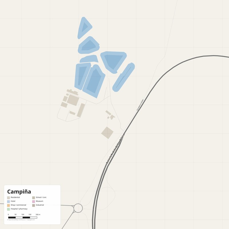 Campiña Map PDF — Printable Street Map Poster with House Numbers