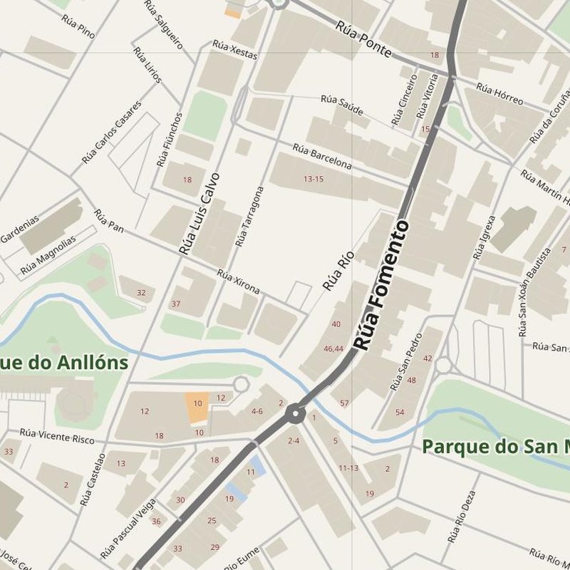 Carballo street map with house numbers — printable address map PDF, Spain