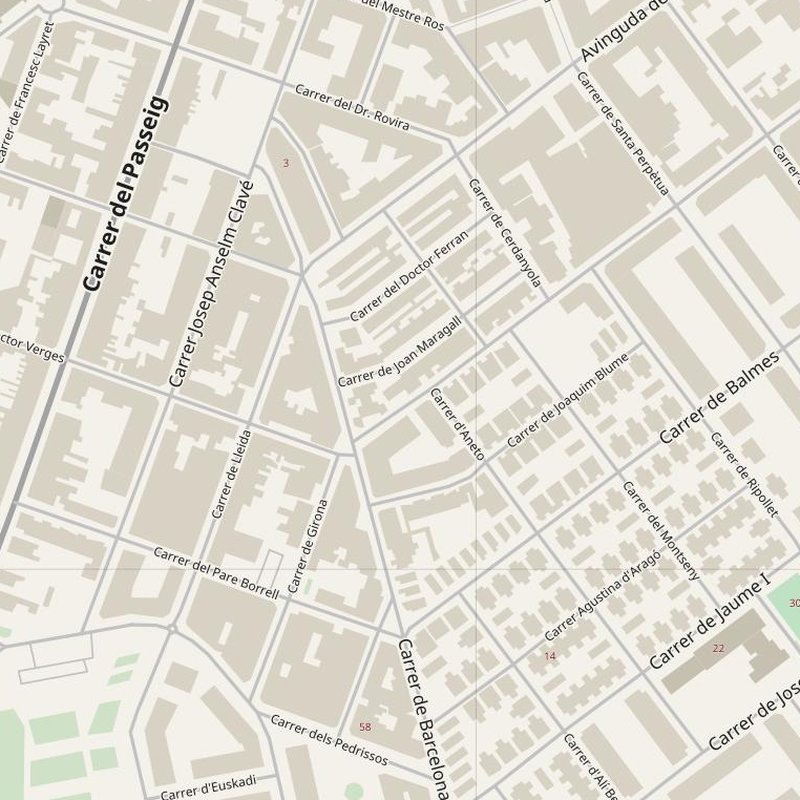 Castellar del Vallès street map with house numbers — printable address map PDF, Spain