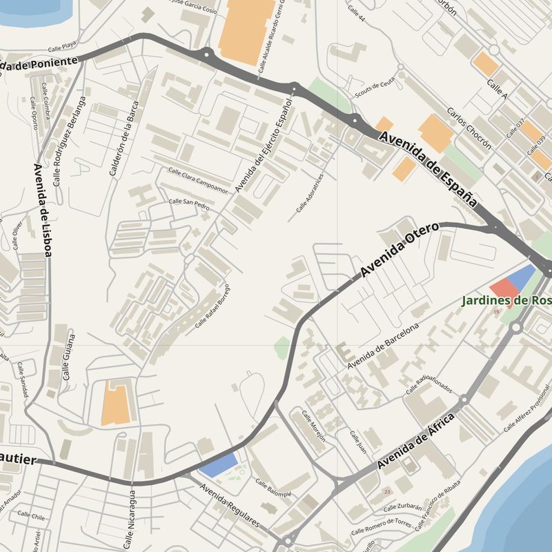 Ceuta street map with house numbers — printable address map PDF, Spain