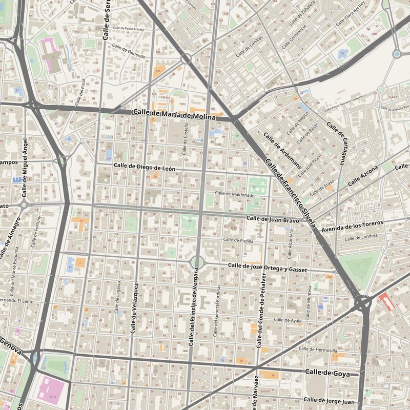 Chamartín street map with house numbers — printable address map PDF, Spain