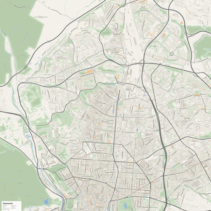 Chamartín Map PDF — Printable Street Map Poster with House Numbers