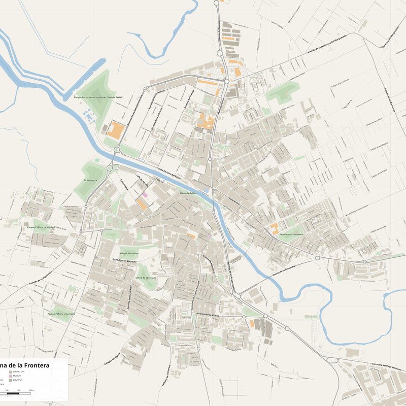 Mapa de Chiclana de la Frontera PDF — plano callejero imprimible con números de casa