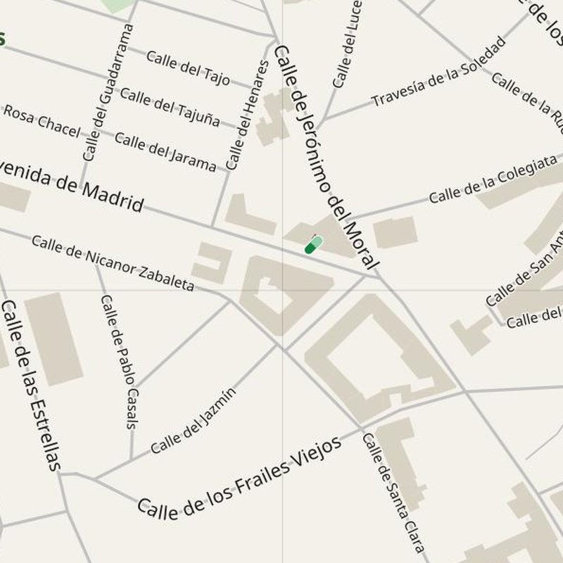 Ciempozuelos map with house numbers, hospitals, police and fire stations — printable PDF, Spain