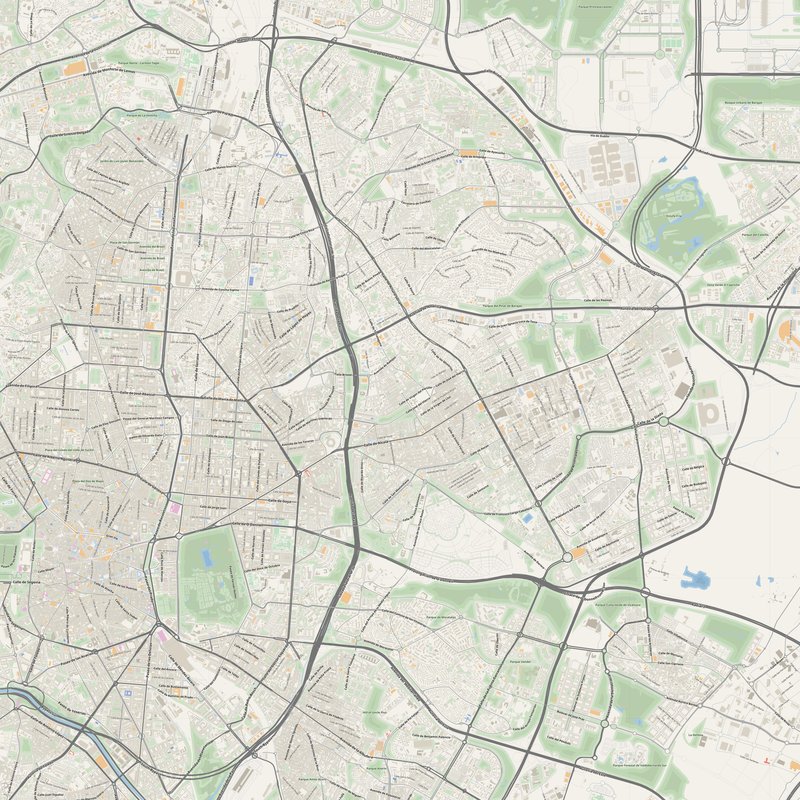 Ciudad Lineal Map PDF — Printable Street Map Poster with House Numbers
