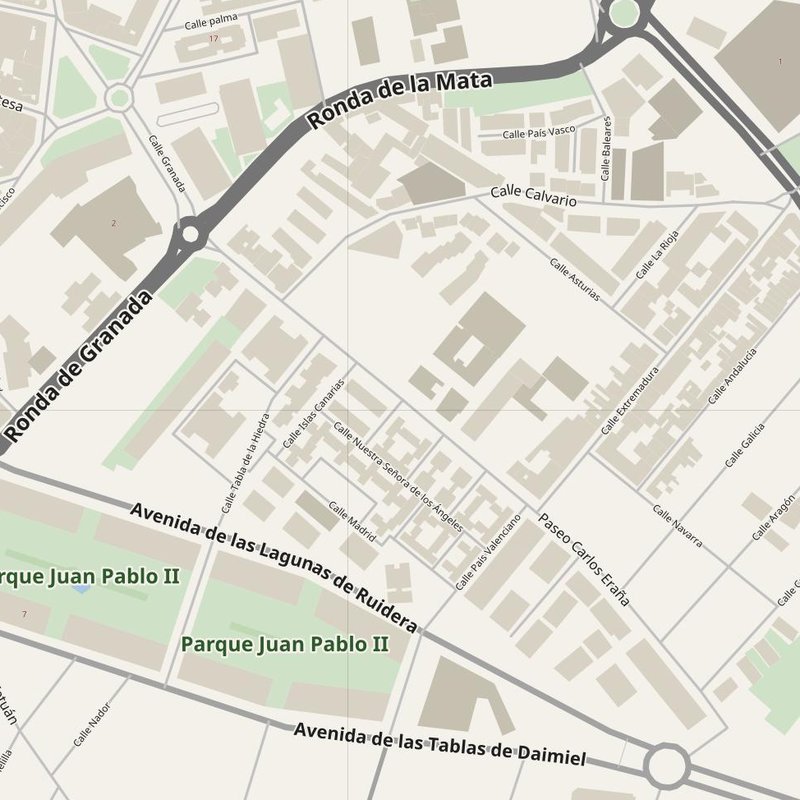 Ciudad Real street map with house numbers — printable address map PDF, Spain