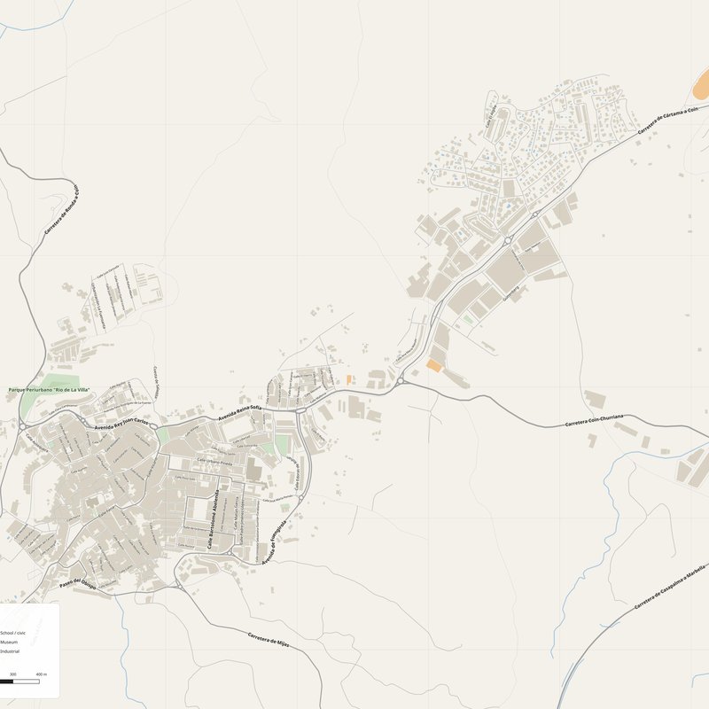 Coín Map PDF — Printable Street Map Poster with House Numbers