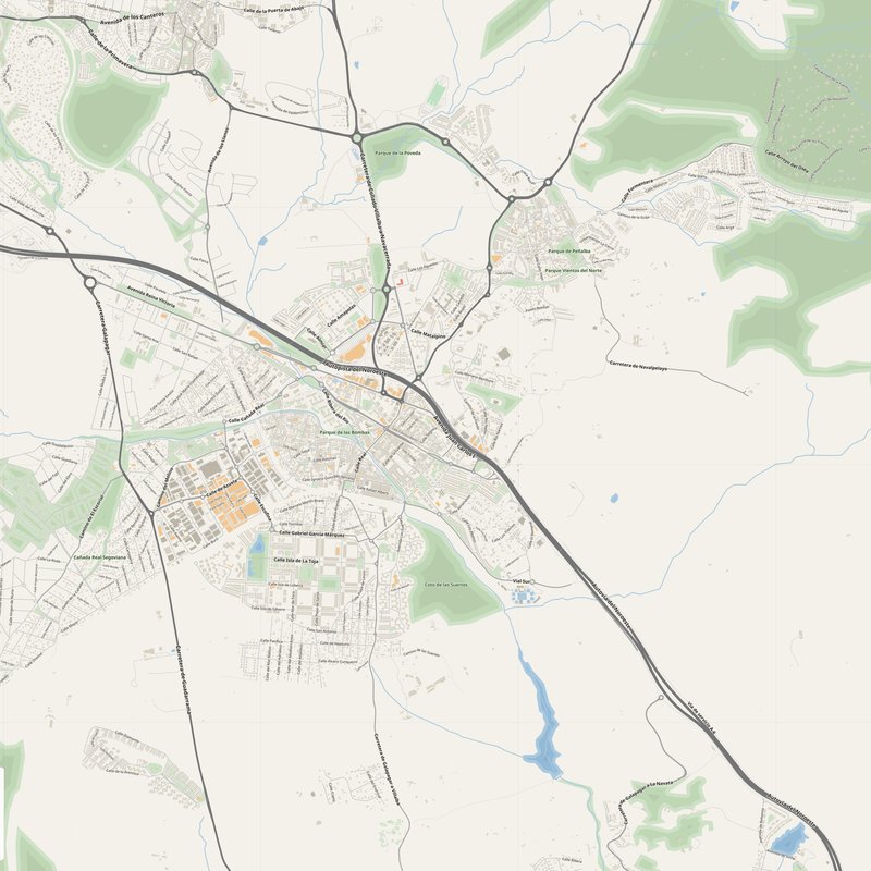 Collado-Villalba Map PDF — Printable Street Map Poster with House Numbers