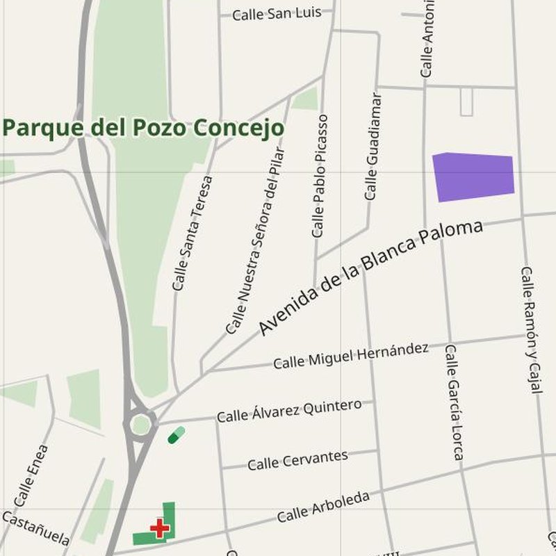 Coria del Río map with house numbers, hospitals, police and fire stations — printable PDF, Spain