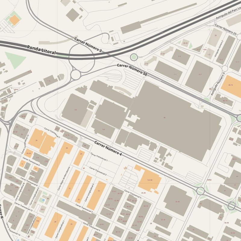 Cornellà de Llobregat street map with house numbers — printable address map PDF, Spain