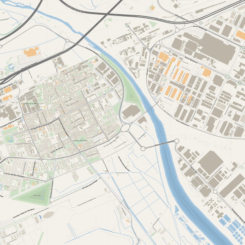 Cornellà de Llobregat Map PDF — Printable Street Map Poster with House Numbers