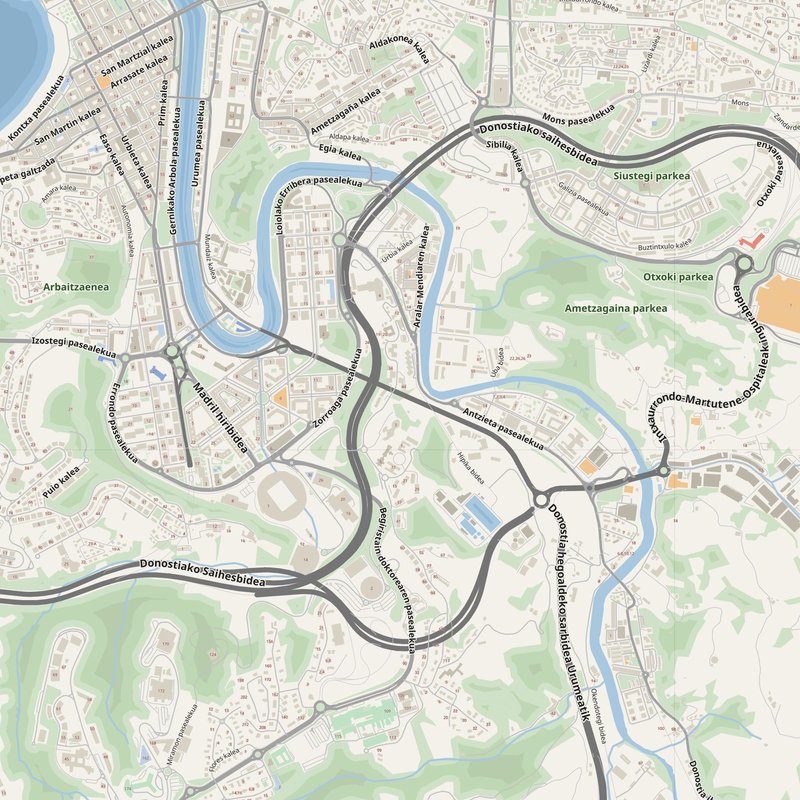 Donostia / San Sebastián street map with house numbers — printable address map PDF, Spain