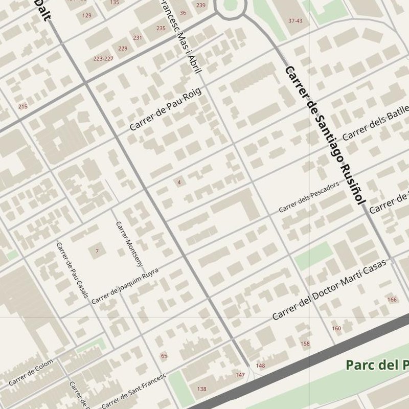 El Masnou street map with house numbers — printable address map PDF, Spain