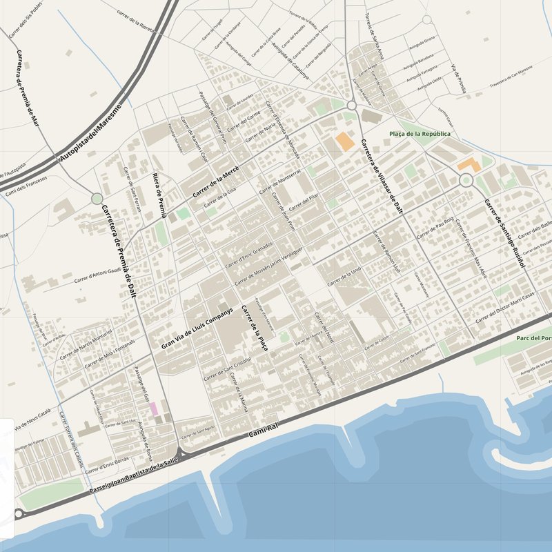 El Masnou Map PDF — Printable Street Map Poster with House Numbers