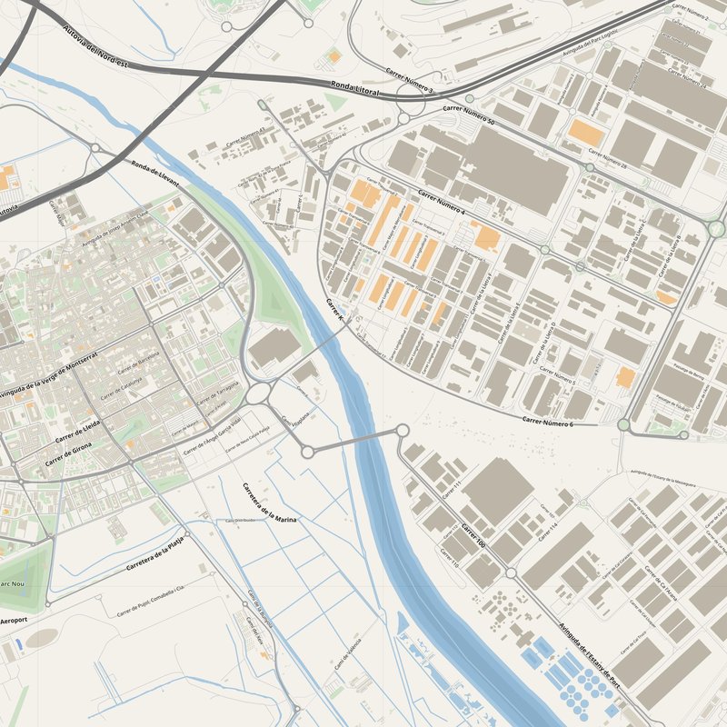 El Prat de Llobregat Map PDF — Printable Street Map Poster with House Numbers