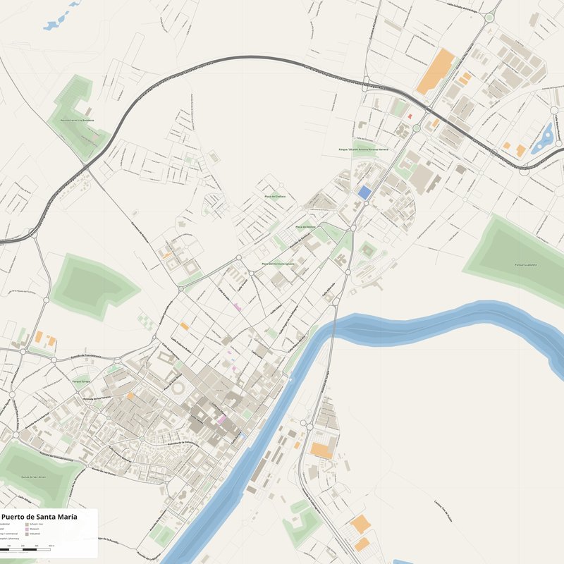 El Puerto de Santa María Map PDF — Printable Street Map Poster with House Numbers