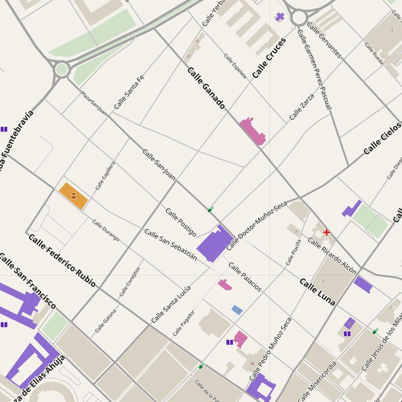 El Puerto de Santa María map with house numbers, hospitals, police and fire stations — printable PDF, Spain
