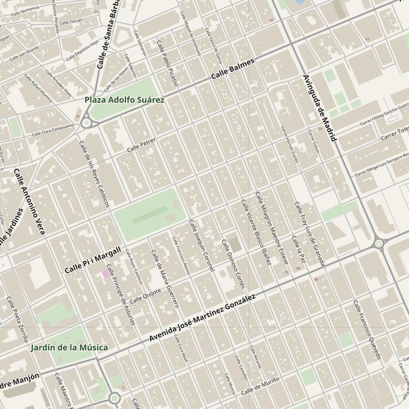 Elda street map with house numbers — printable address map PDF, Spain