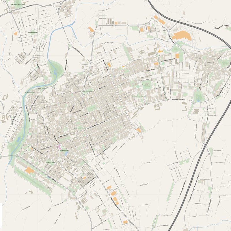 Elda Map PDF — Printable Street Map Poster with House Numbers