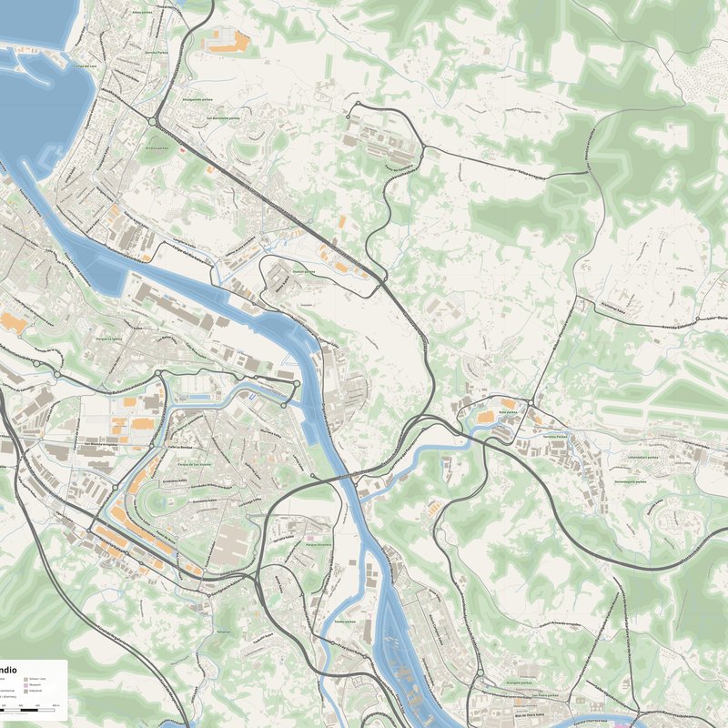 Erandio Map PDF — Printable Street Map Poster with House Numbers