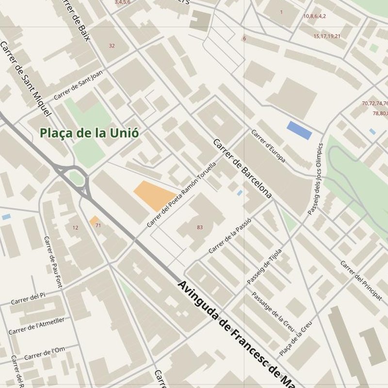 Esparreguera street map with house numbers — printable address map PDF, Spain