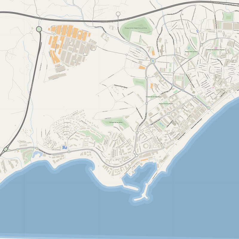 Estepona Map PDF — Printable Street Map Poster with House Numbers