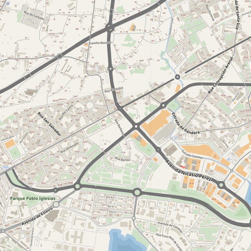 Ferrol street map with house numbers — printable address map PDF, Spain
