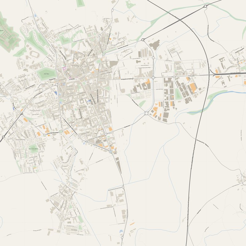 Figueres Map PDF — Printable Street Map Poster with House Numbers