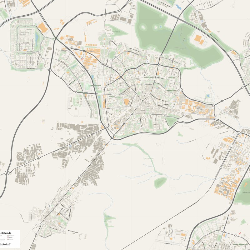 Fuenlabrada Map PDF — Printable Street Map Poster with House Numbers