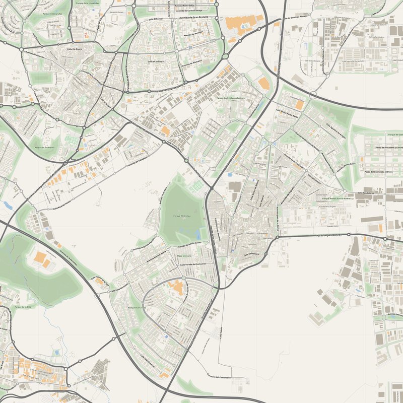 Getafe Map PDF — Printable Street Map Poster with House Numbers