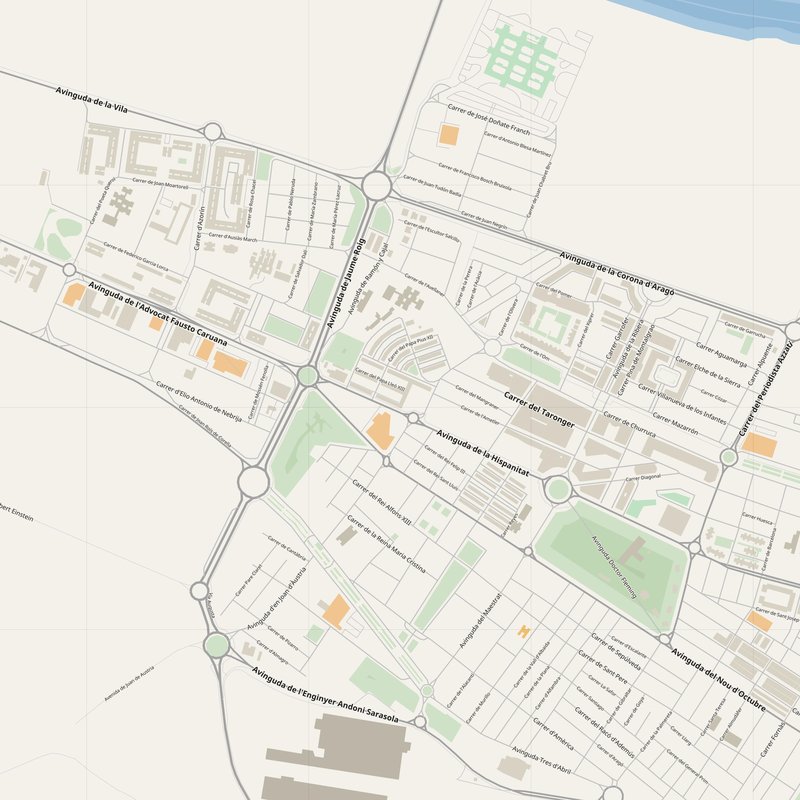 Grao de Murviedro Map PDF — Printable Street Map Poster with House Numbers