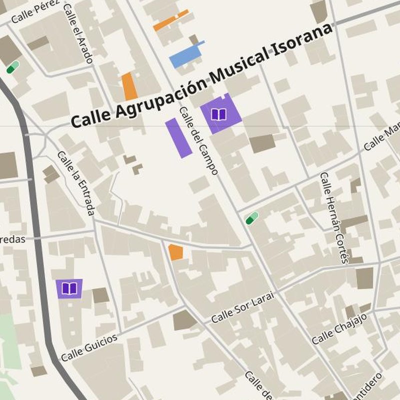 Guía de Isora map with house numbers, hospitals, police and fire stations — printable PDF, Spain