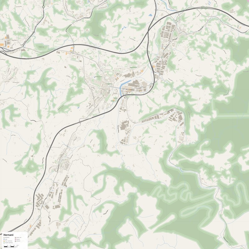 Hernani Map PDF — Printable Street Map Poster with House Numbers
