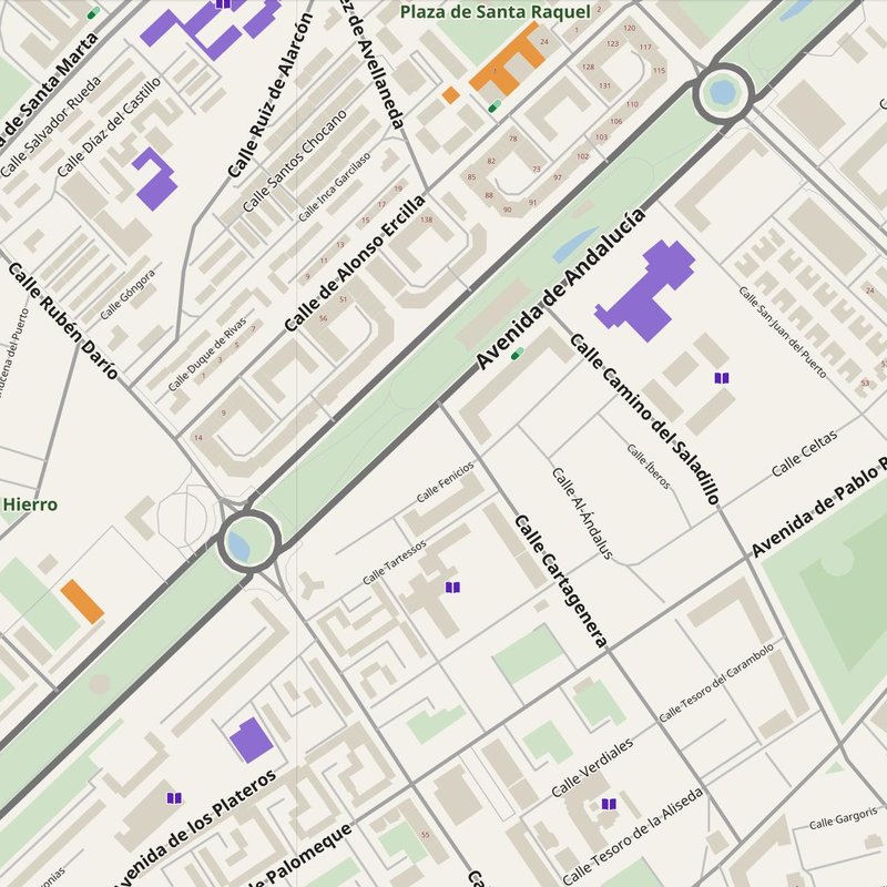 Huelva map with house numbers, hospitals, police and fire stations — printable PDF, Spain
