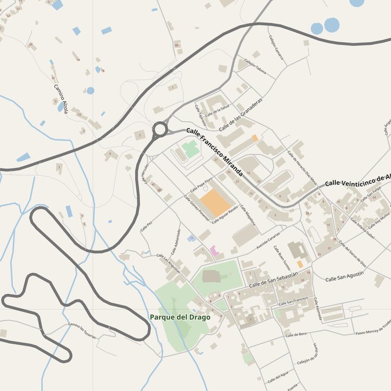 Icod de los Vinos street map with house numbers — printable address map PDF, Spain