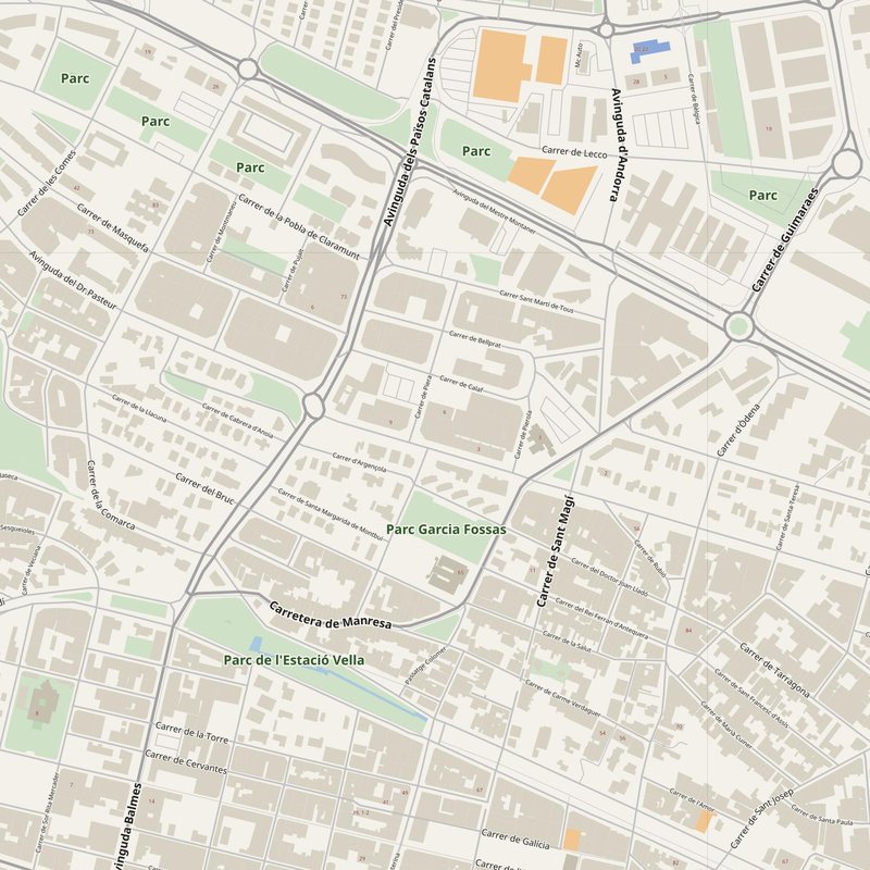 Igualada street map with house numbers — printable address map PDF, Spain