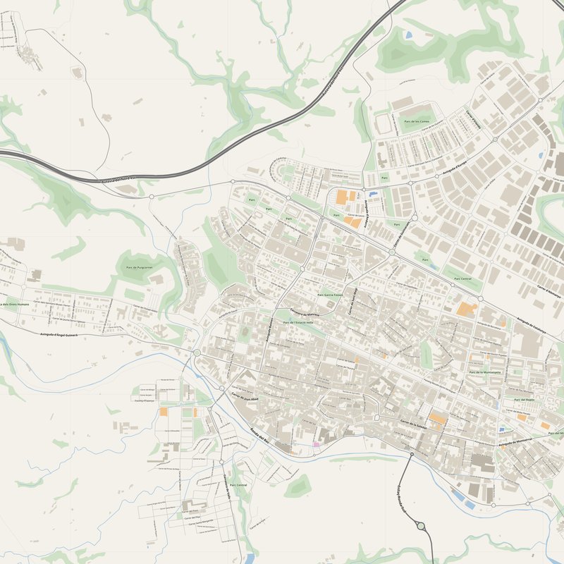 Igualada Map PDF — Printable Street Map Poster with House Numbers
