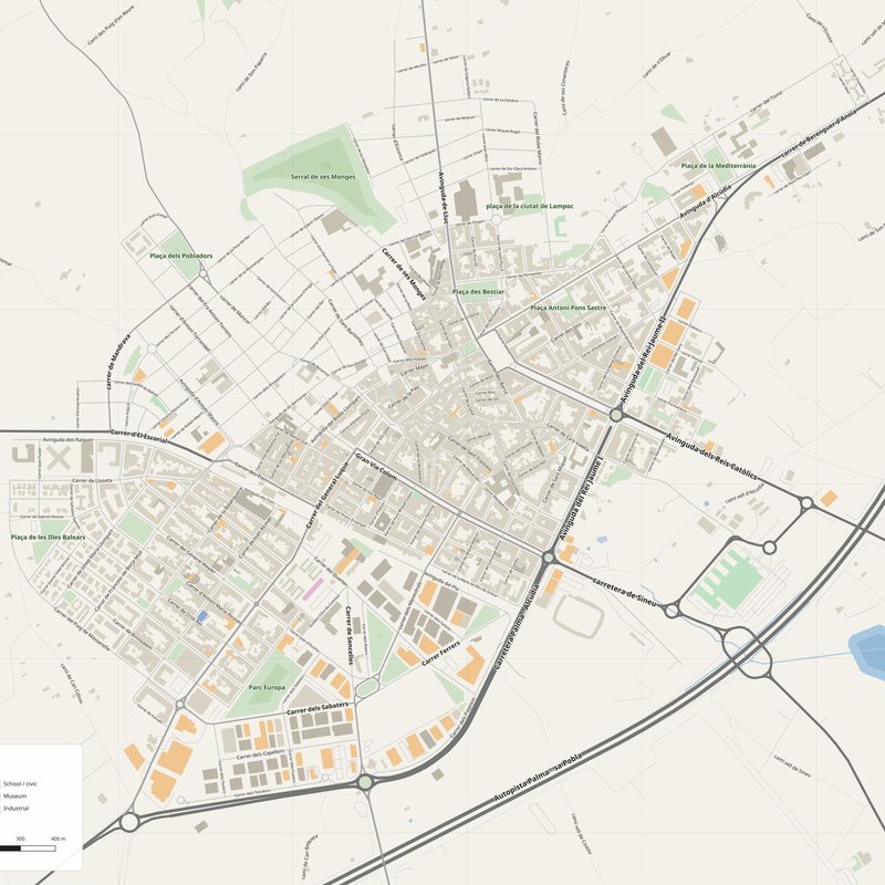 Inca Map PDF — Printable Street Map Poster with House Numbers