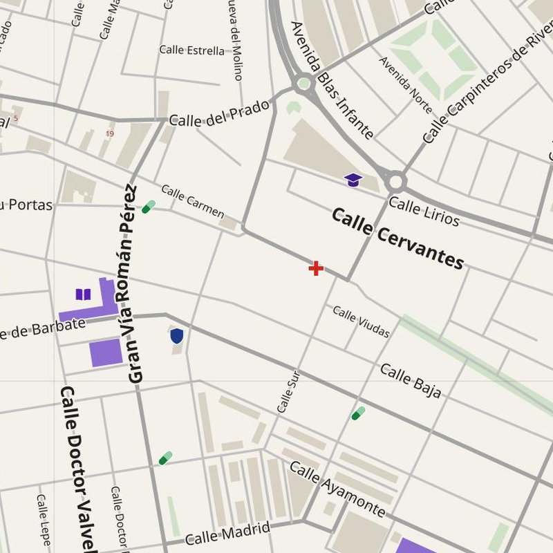 Isla Cristina map with house numbers, hospitals, police and fire stations — printable PDF, Spain
