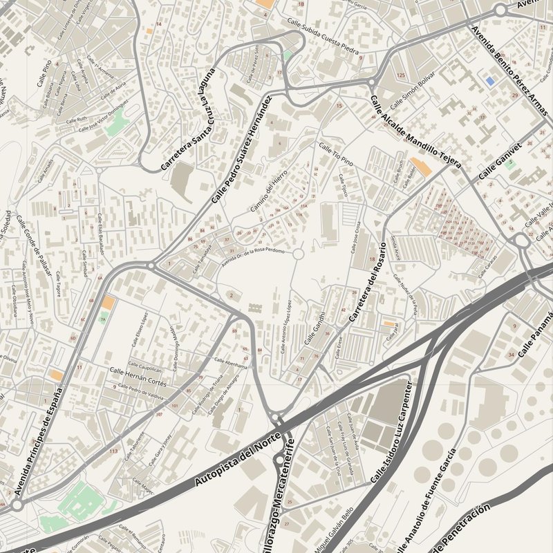 La Laguna street map with house numbers — printable address map PDF, Spain