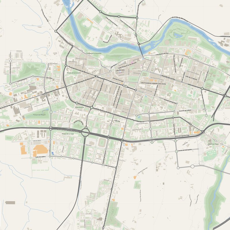 Logroño Map PDF — Printable Street Map Poster with House Numbers