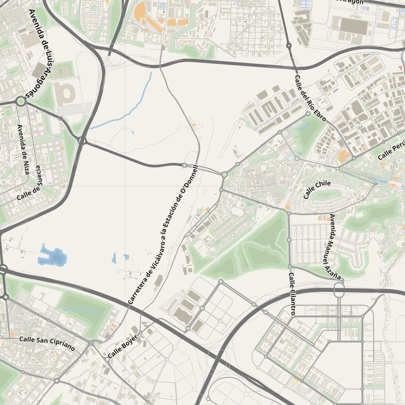 Madrid street map with house numbers — printable address map PDF, Spain