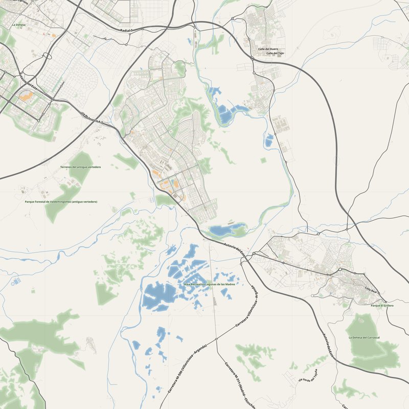 Madrid Map PDF — Printable Street Map Poster with House Numbers