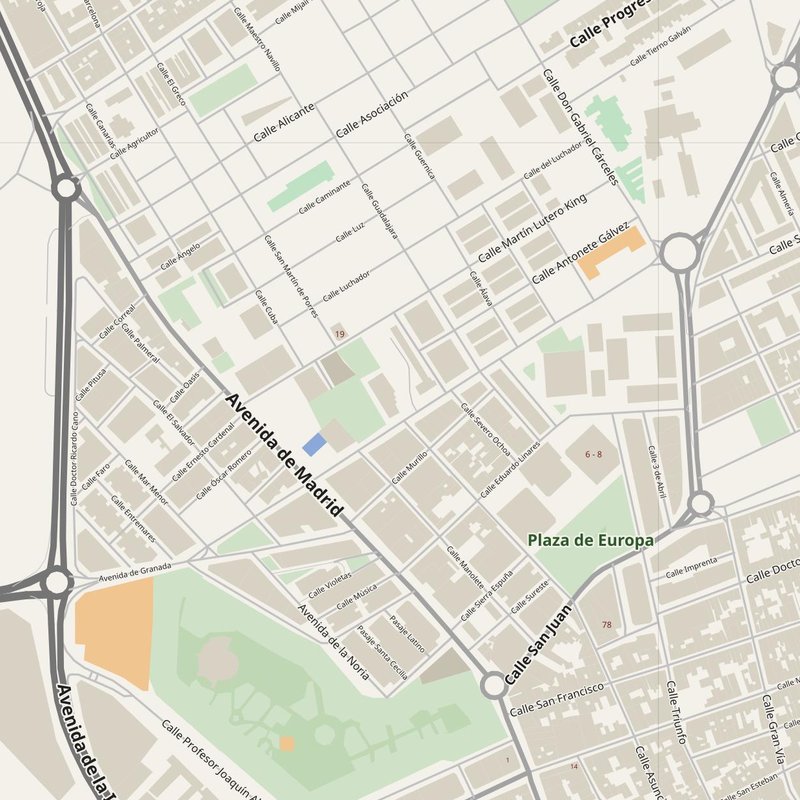 Murcia street map with house numbers — printable address map PDF, Spain