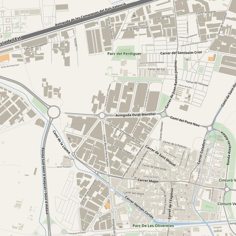 Valencia street map with house numbers — printable address map PDF, Spain