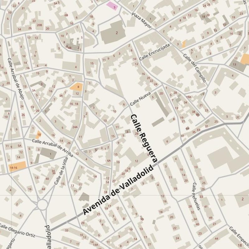 Valladolid street map with house numbers — printable address map PDF, Spain