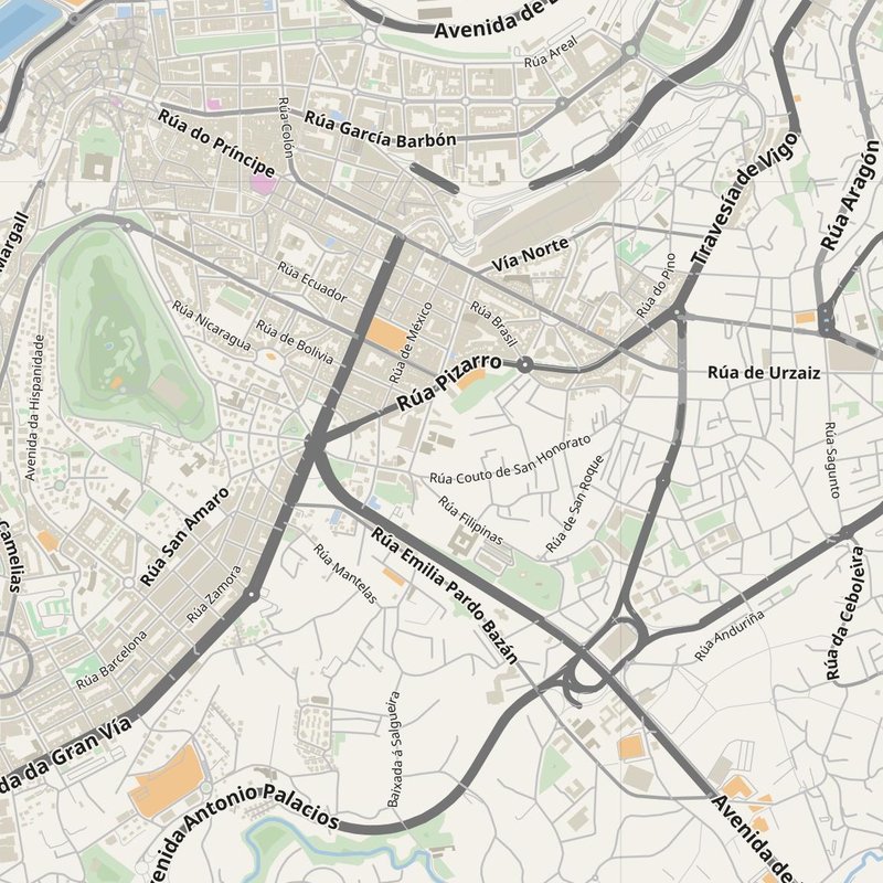 Vigo street map with house numbers — printable address map PDF, Spain