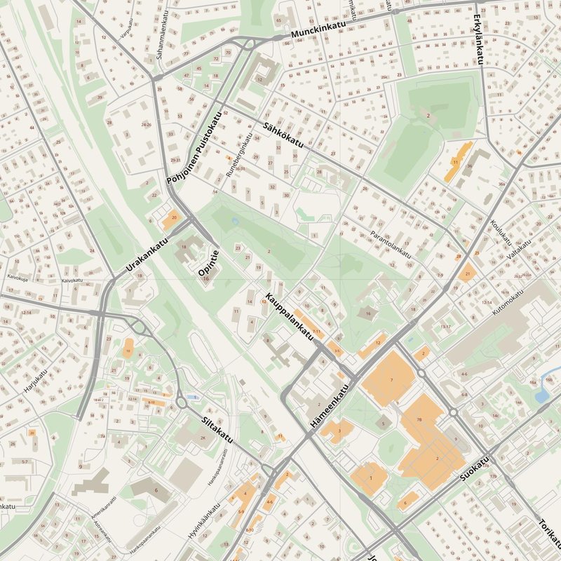 Hyvinge street map with house numbers — printable address map PDF, Finland