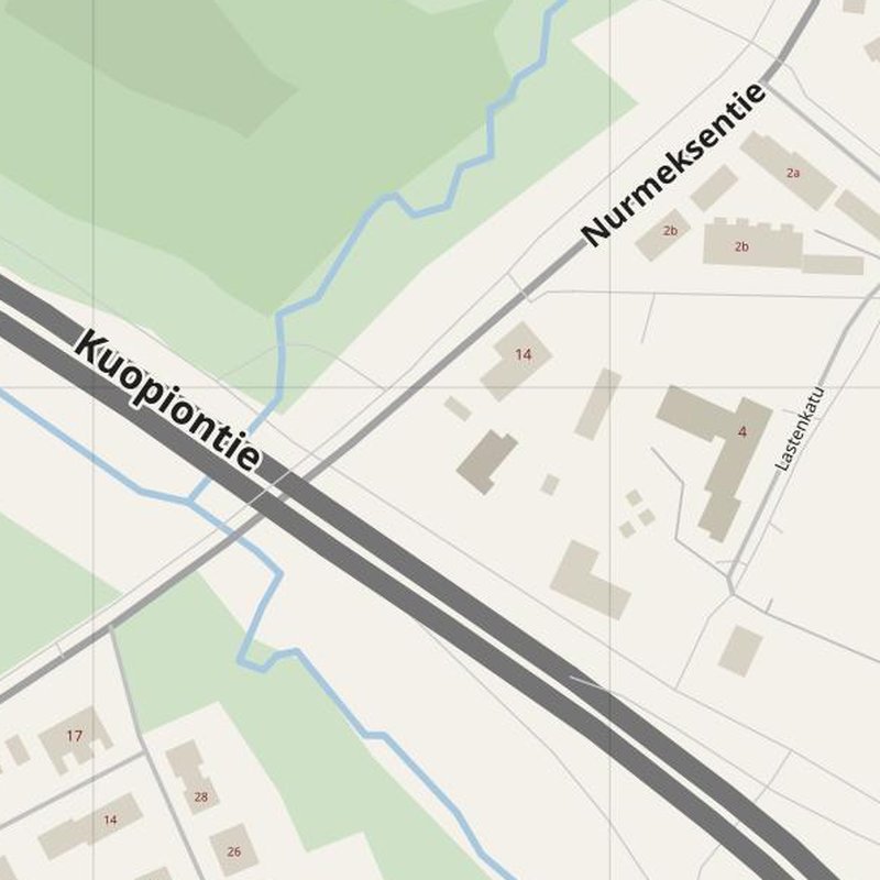 Joensuu street map with house numbers — printable address map PDF, Finland